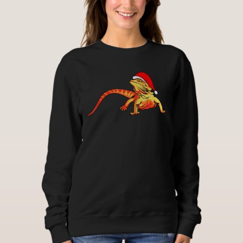 Bearded Dragon Santa Hat Christmas Pagona Lizard R Sweatshirt