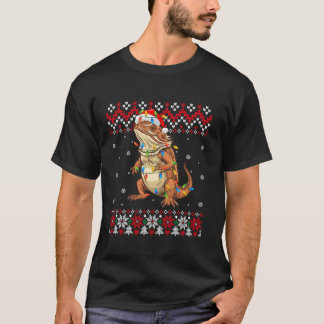 Bearded Dragon Santa Hat Men Women Kids Ugly Chris T-Shirt