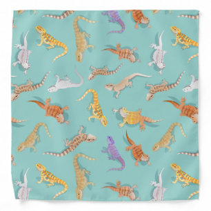 Bearded Dragon Scatter Pattern Transparent Bandana