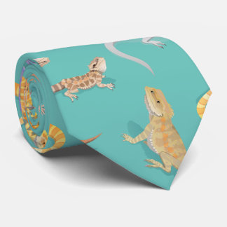 Bearded Dragon Scatter Pattern Transparent Neck Tie
