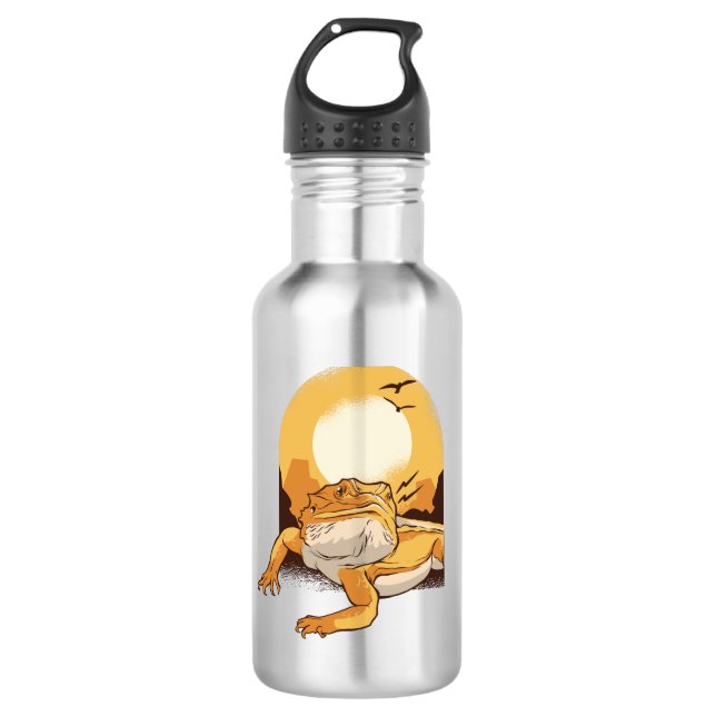 Bearded Dragon Stainless Steel Water Bottle (Front)