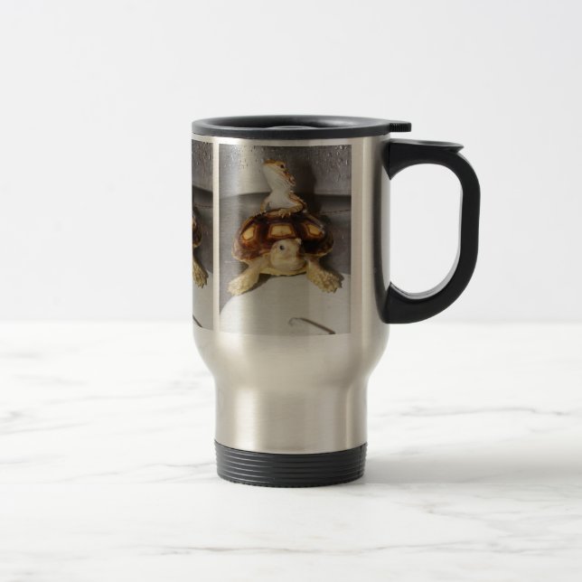 Bearded Dragon & Sulcata Tortoise Travel Mug (Right)