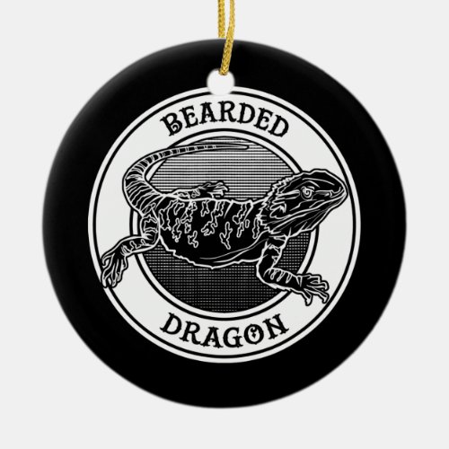 Bearded Dragon Tattoo Style Reptile Keeper Ceramic Ornament