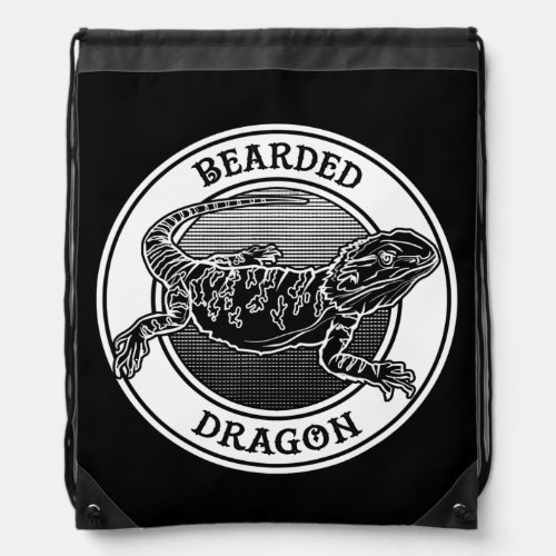 Bearded Dragon Tattoo Style Reptile Keeper Drawstring Bag