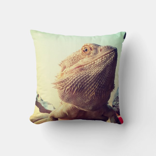 Bearded Dragon Throw Pillow (Front)