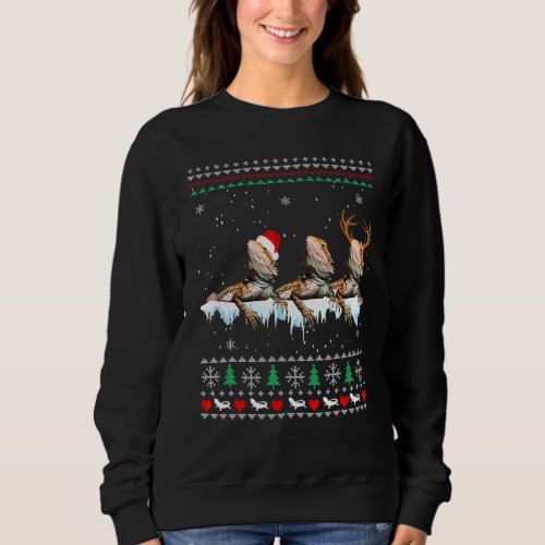 Bearded Dragon Ugly Christmas Sweater Style Santa 