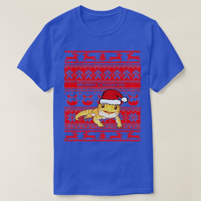 Bearded Dragon Ugly Christmas  T-Shirt (Design Front)
