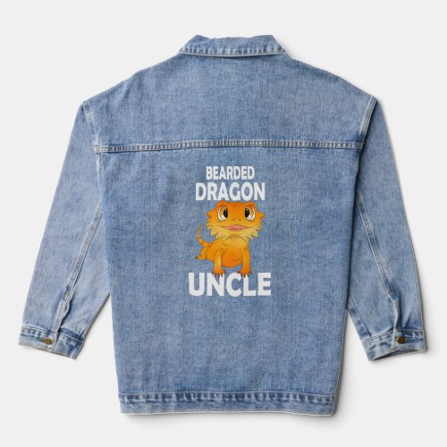 Bearded Dragon Uncle Father S Day Lizard Pagona Re Denim Jacket