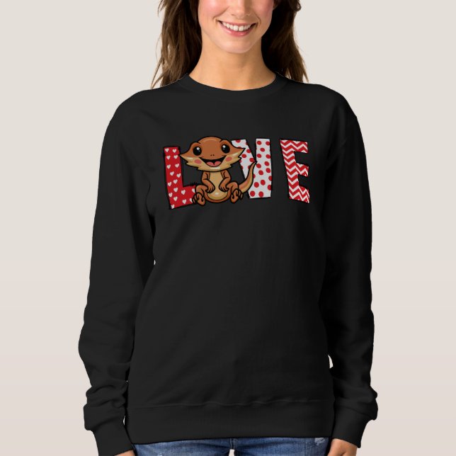 Bearded Dragon Valentines Day Love Valentine Cute  Sweatshirt (Front)