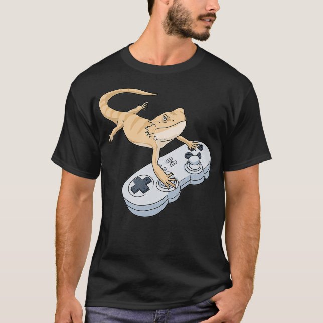 Bearded Dragon  Video Game Gamer Pagona Bearded Dr T-Shirt (Front)