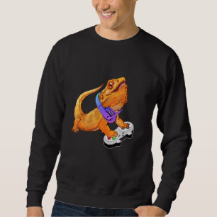 Bearded Dragon Video Games Funny Gamer Gaming Boy Sweatshirt
