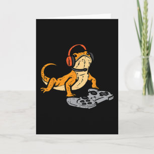 Bearded Dragon Video Gaming Funny Gamer Animal Men Card