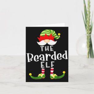 Bearded Elf Group Christmas Funny Pajama Party Card