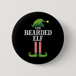 Bearded Elf Matching Family Group Christmas Party Button