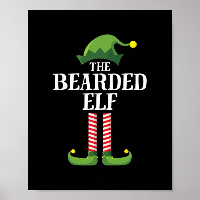 bearded elf matching family group christmas party  poster (Front)