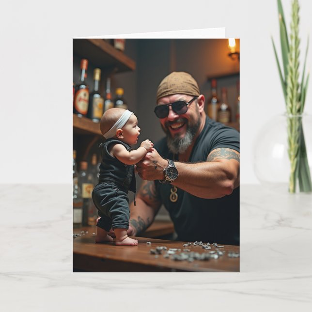 Bearded Fathers Day Smile Card (Front)