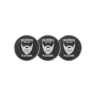 Bearded For Her Pleasure Funny Beard Man Golf Ball Marker