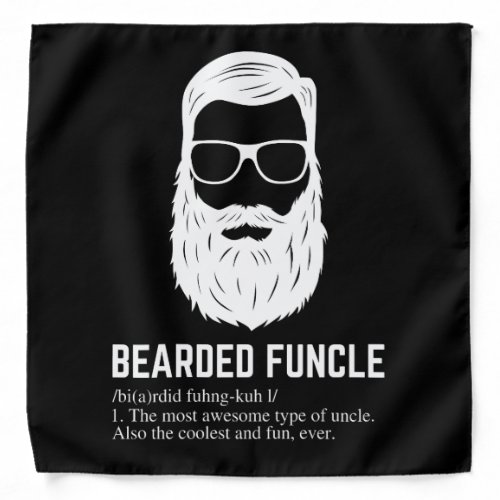 Bearded Funcle Funny Uncle Definition Bandana