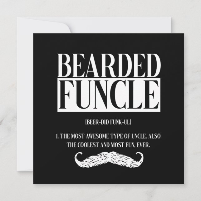 Bearded Funcle Uncle Nephew Niece Godfather Gift Invitation (Front)