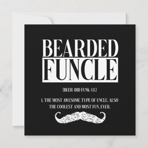 Bearded Funcle Uncle Nephew Niece Godfather Gift Invitation
