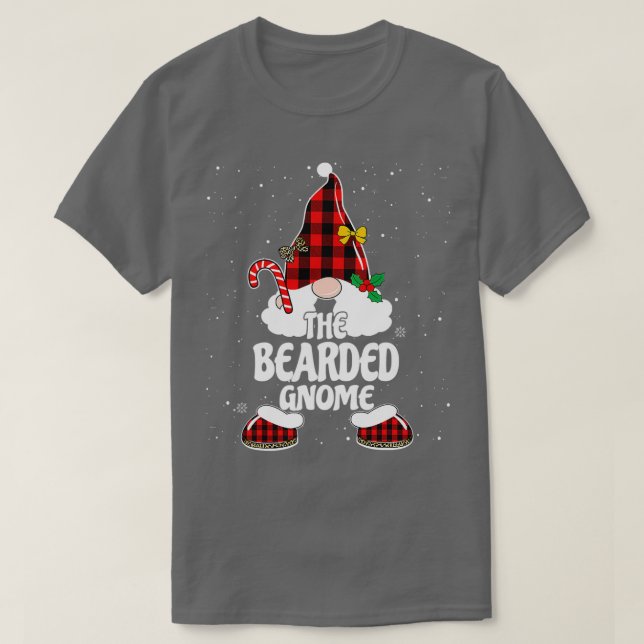 Bearded Gnome Buffalo Plaid Matching 23 T-Shirt (Design Front)