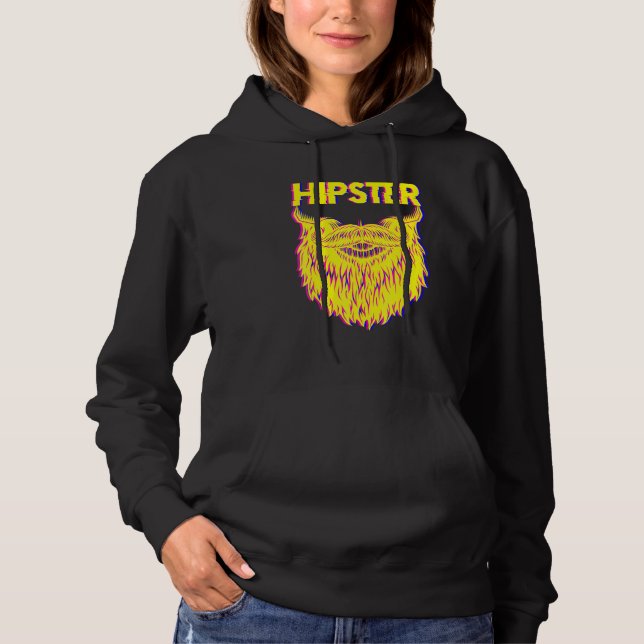 Bearded Hipster Pineapple Freethinker New Age Trav Hoodie (Front)