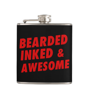 Bearded, Inked & Awesome Hip Flask
