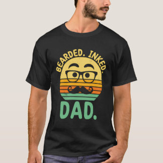 Bearded Inked Dad Tattoo Lover Beard Lover Tattooe T-Shirt