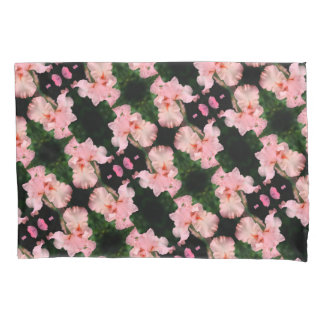 Bearded Iris Flower In Peach Abstract Pattern Pillow Case