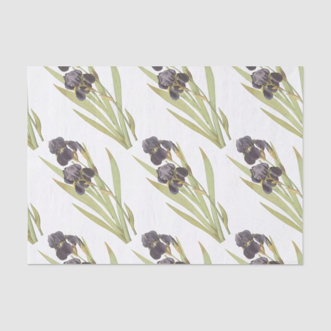Bearded iris Flower Pattern Tissue Paper (Front)