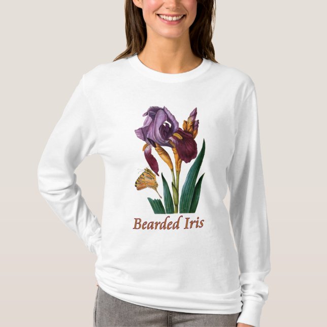 Bearded Iris Flower T-Shirt (Front)