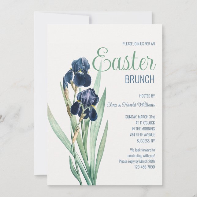 Bearded Iris  Invitation (Front)