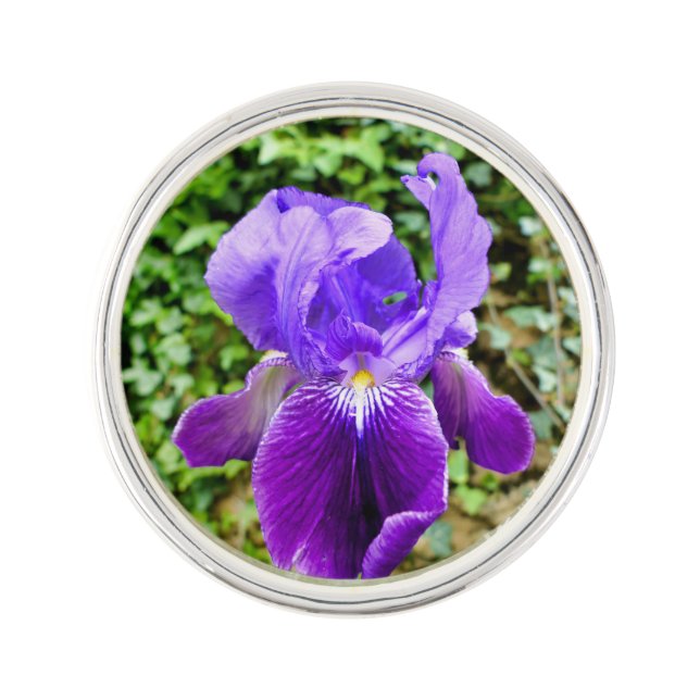 Bearded Iris Lapel Pin (Front)