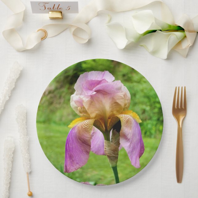 Bearded Iris Paper Plate (Wedding)