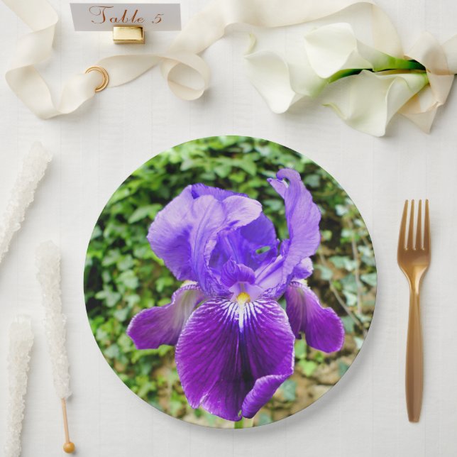 Bearded Iris Paper Plate (Wedding)