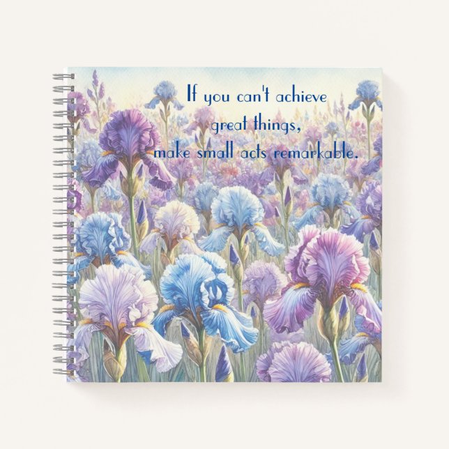 Bearded Iris & Quote	 Notebook (Front)