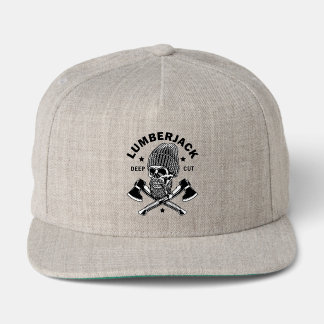 Bearded Lumberjack Skull Crossed Axes Woodsman Hat