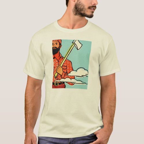 BEARDED LUMBERJACK WITH AX CUSTOMIZABLE T_Shirt