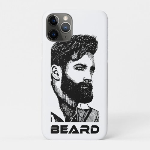 Bearded man looking into the distance Drawing iPhone 11 Pro Case