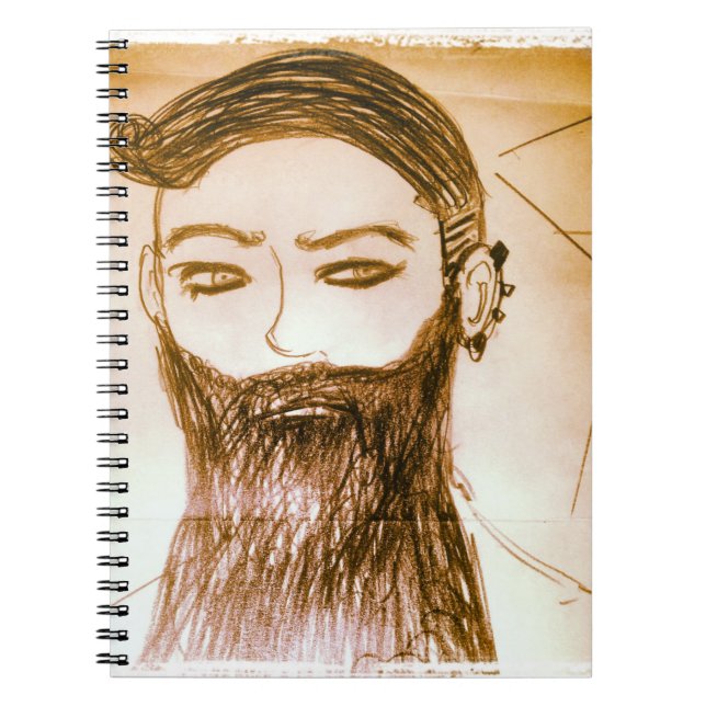 bearded man manga anime in twisted world notebook (Front)