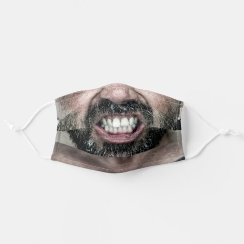 Bearded man showing teeth adult cloth face mask