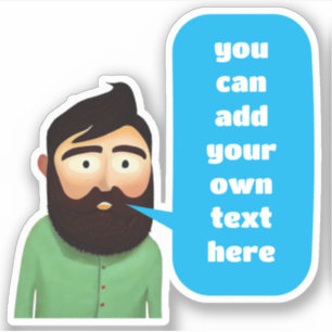 Bearded man sticker