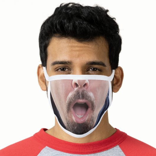 Bearded Man With Open Mouth Face Mask (Worn Him)