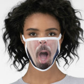 Bearded Man With Open Mouth Face Mask (Worn Her)