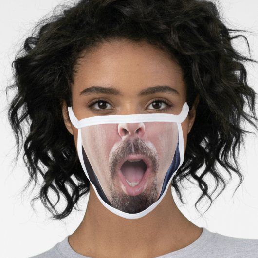 Bearded Man With Open Mouth Face Mask (Worn Her)