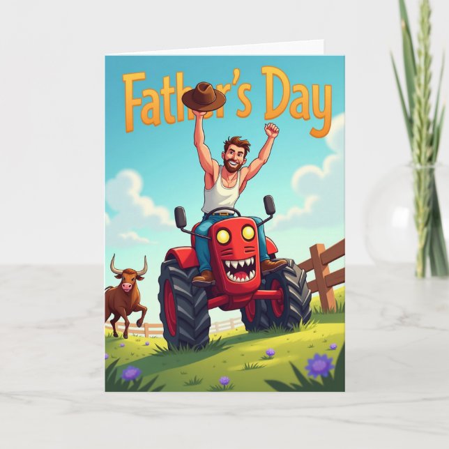 Bearded Mans Joyous Fathers Day Card (Front)