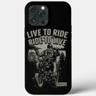 Bearded Motorcycle Biker Live To Ride Ride To Live iPhone 13 Pro Max Case