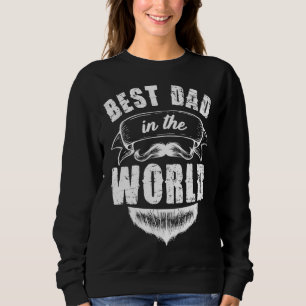 Bearded Papa Moustache Bester Papa for World Fathe Sweatshirt