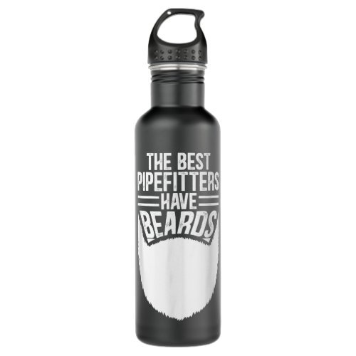 Bearded Pipefitter Quote Text Design Stainless Steel Water Bottle