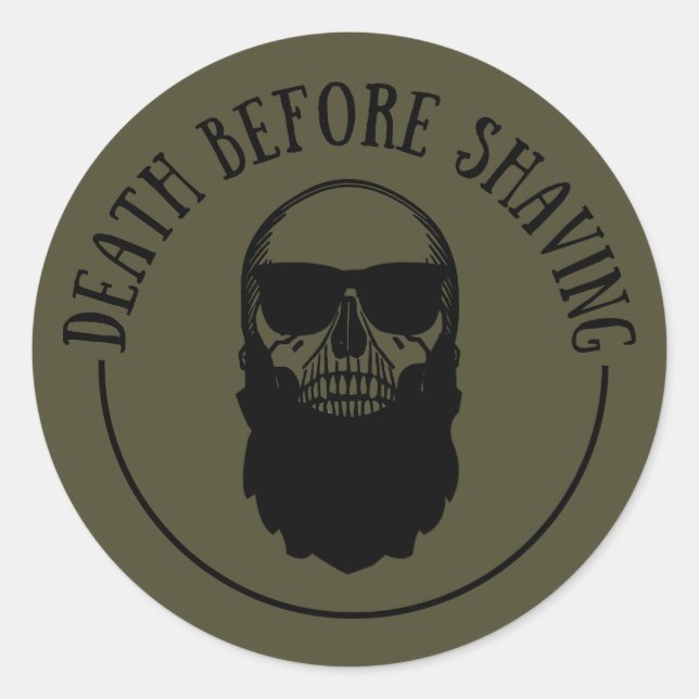 Bearded quotes funny beard sayings gifts classic round sticker (Front)